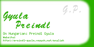 gyula preindl business card